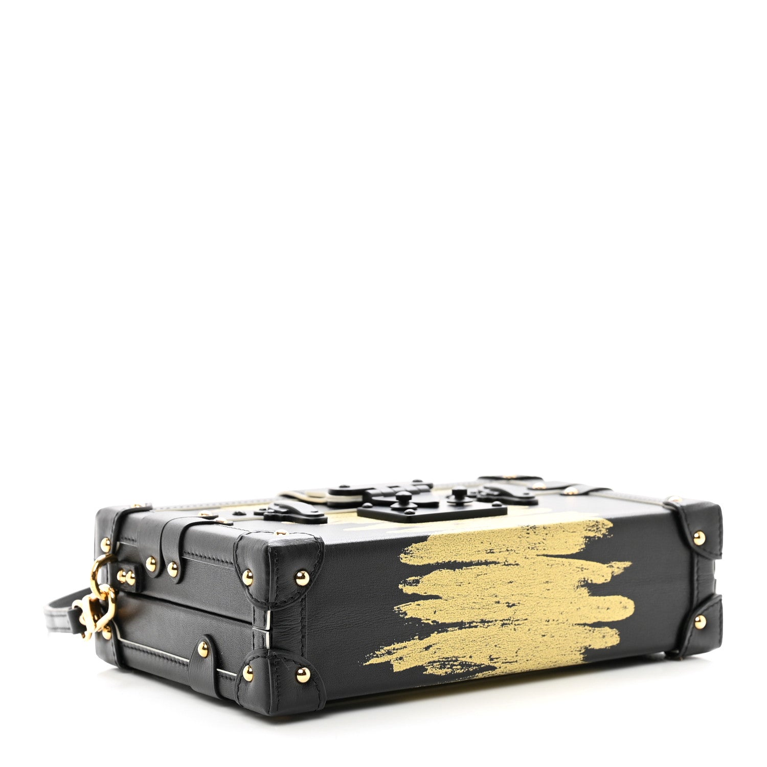 Louis Vuitton Calfskin Golden Light Petite Malle Black 4 of 9