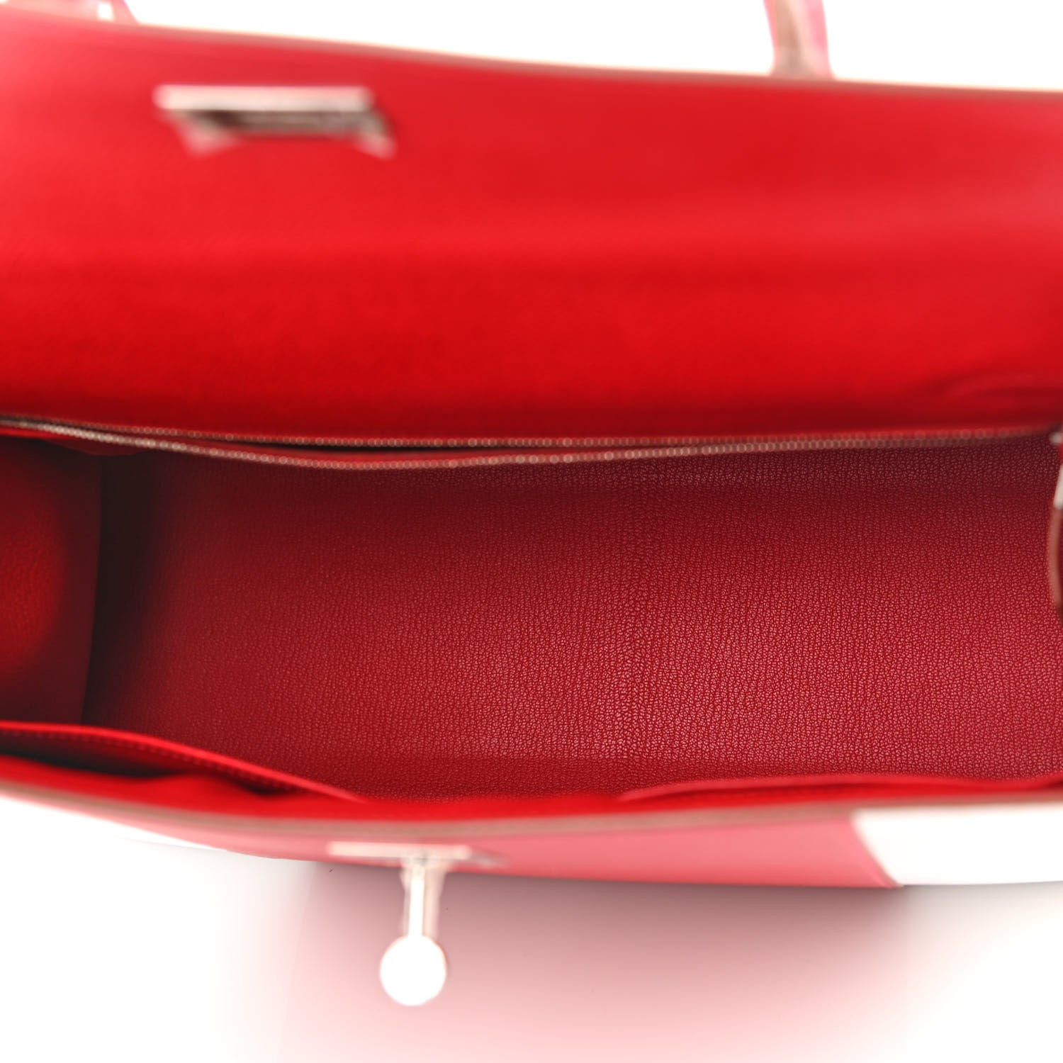 Hermes Epsom Flag Kelly Sellier 35 Rouge Casaque White 5 of 10