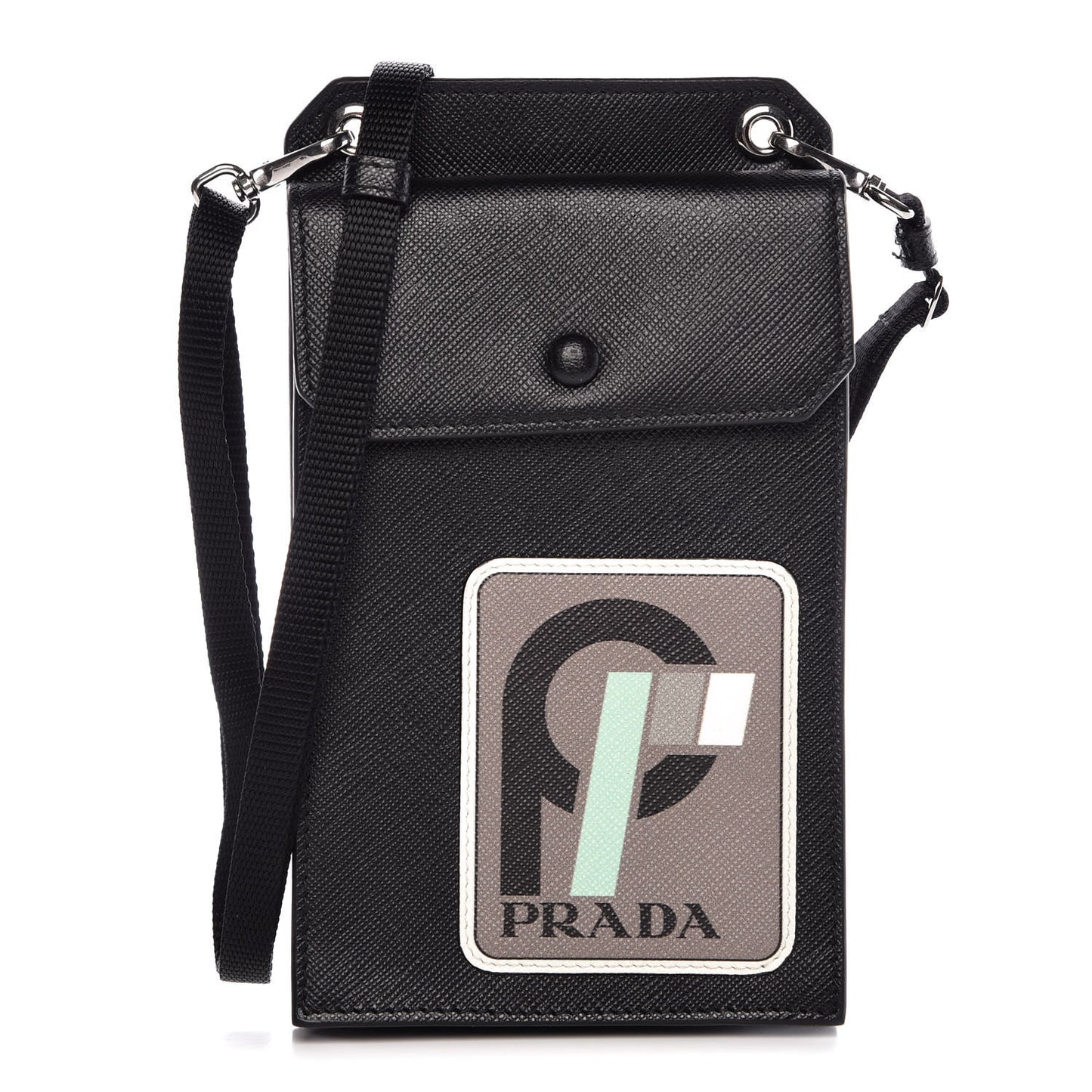 Saffiano Racing Logo Patch Mini Bag Black