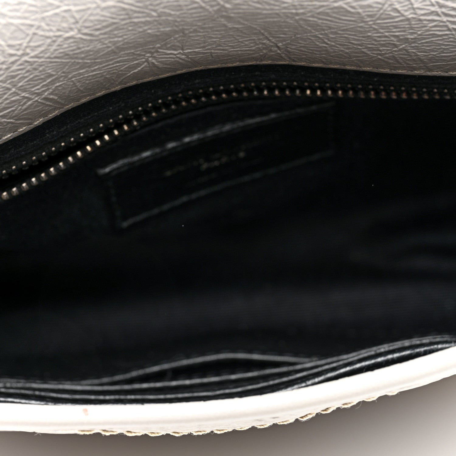 Saint Laurent Crinkled Calfskin Matelasse Monogram Niki Chain Wallet Light Grey 5 of 9