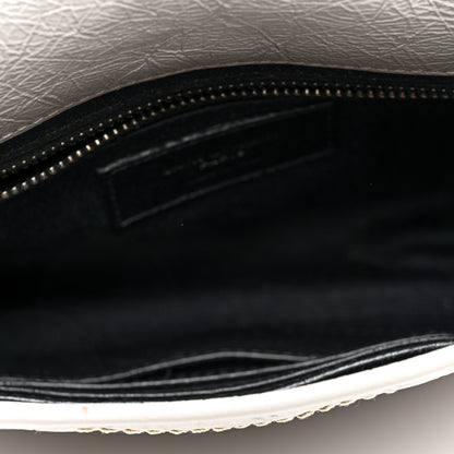 Saint Laurent Crinkled Calfskin Matelasse Monogram Niki Chain Wallet Light Grey 5 of 9