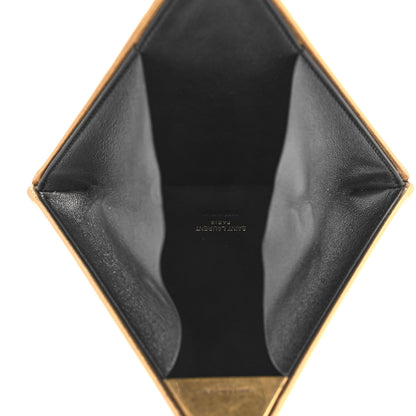 Saint Laurent Metallic Lambskin Pyramid Clutch Brome 5 of 12