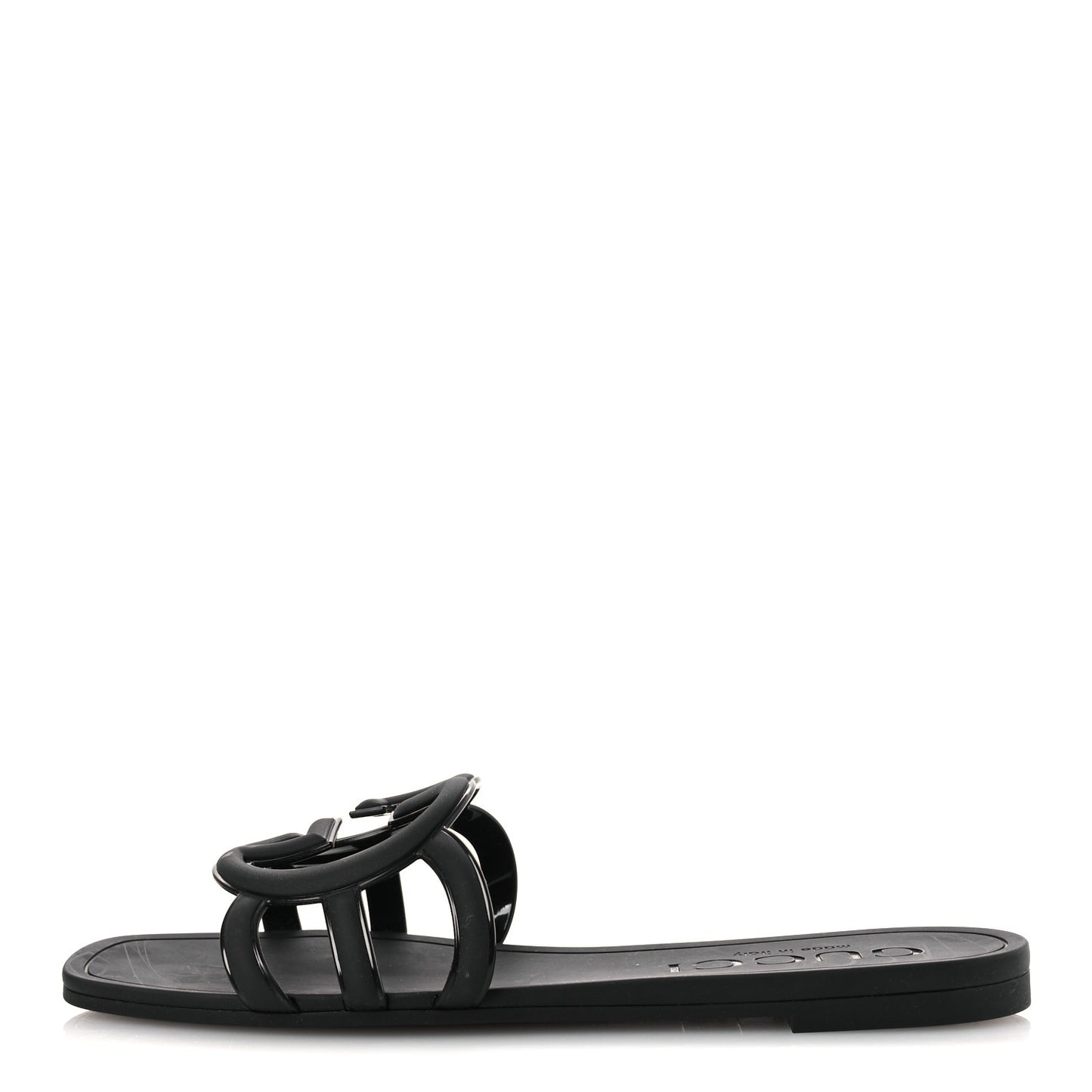 Rubber Interlocking G Womens Slide Sandals 36 Black 36 Black