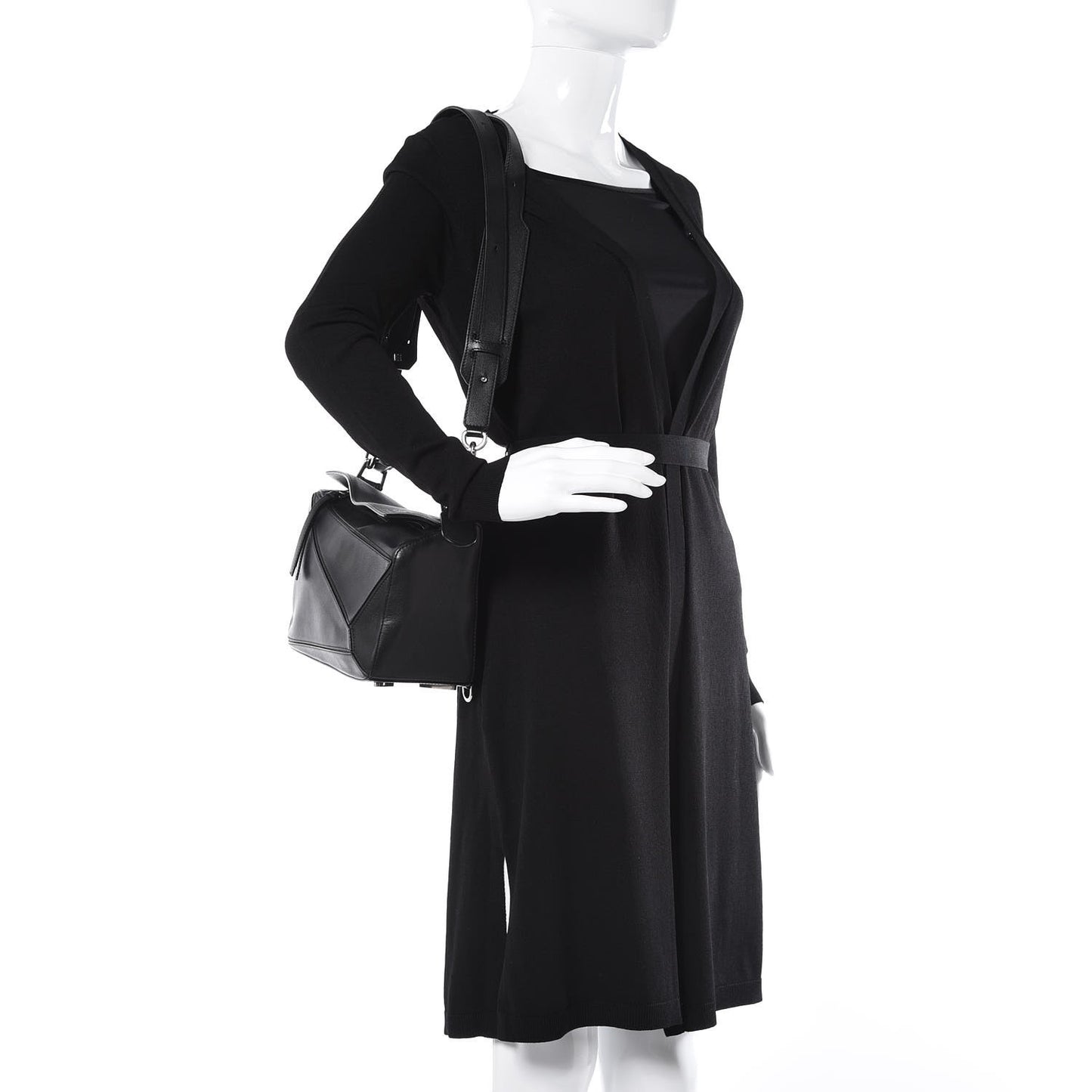 Calfskin Small Puzzle Bag Black