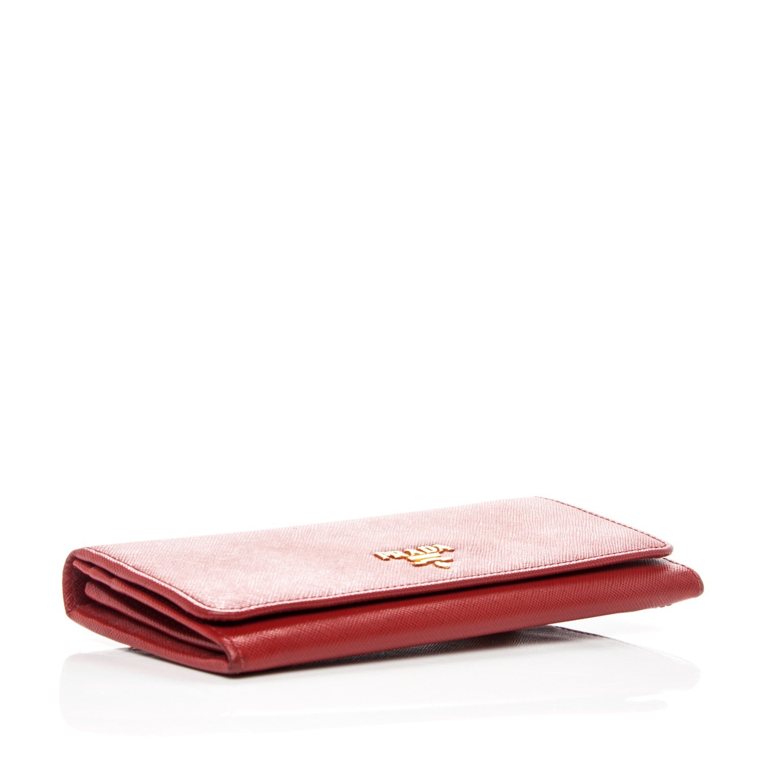 Prada Saffiano Metal Continental Flap Wallet Fuoco 4 of 8