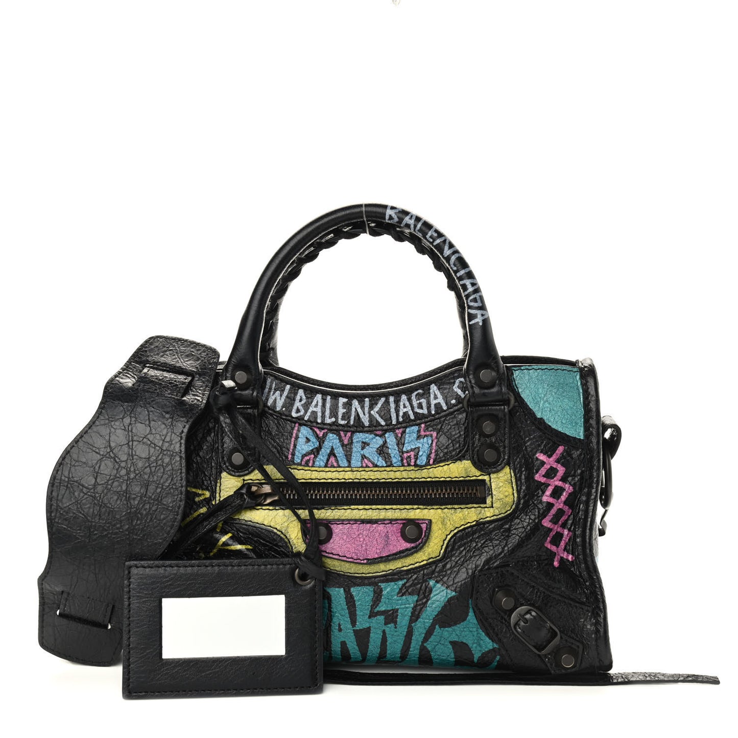 Agneau Arena Graffiti All Over Classic Hardware Mini City Black Multicolor