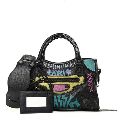 Balenciaga Agneau Arena Graffiti All Over Classic Hardware Mini City Black Multicolor 1 of 8