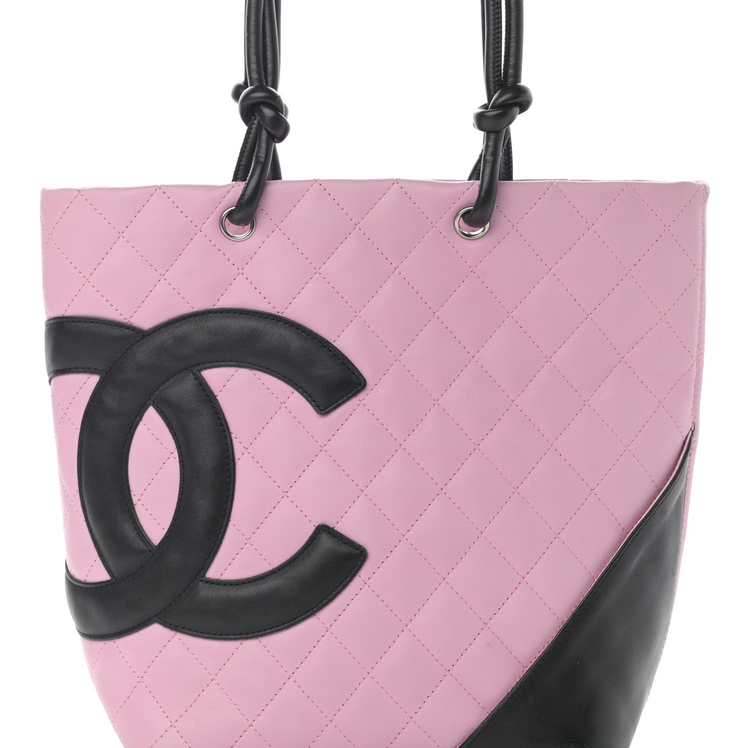 Chanel Calfskin Quilted Medium Cambon Tote Pink Black 8 of 16
