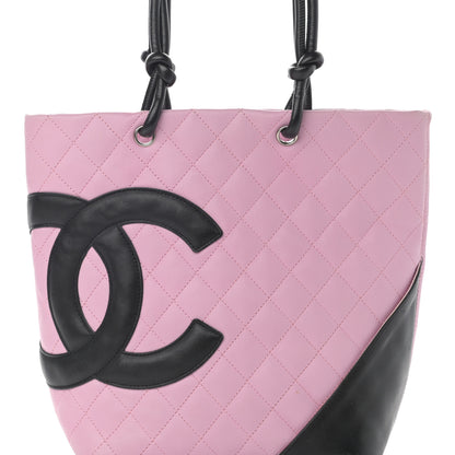 Chanel Calfskin Quilted Medium Cambon Tote Pink Black 8 of 16