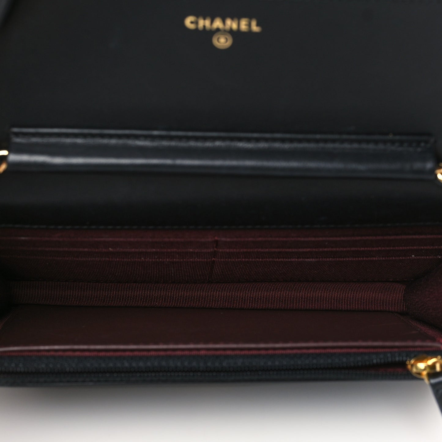 Lambskin Quilted Wallet On Chain WOC Black