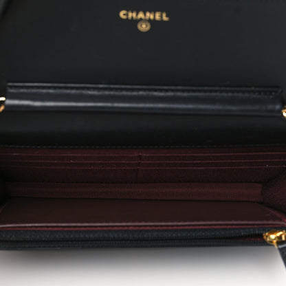 Chanel Lambskin Quilted Wallet On Chain WOC Black 5 of 11