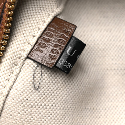 Gucci GG Supreme Monogram Textured Calfskin Retro Interlocking G Backpack Brown Beige 7 of 14