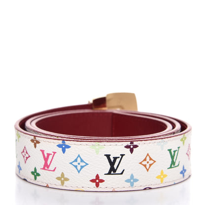 Louis Vuitton Monogram Multicolor LV Cut Reversible Belt 80 32 White Grenade 3 of 7