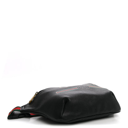 Gucci Grained Calfskin Logo Belt Bag Black 3 of 9
