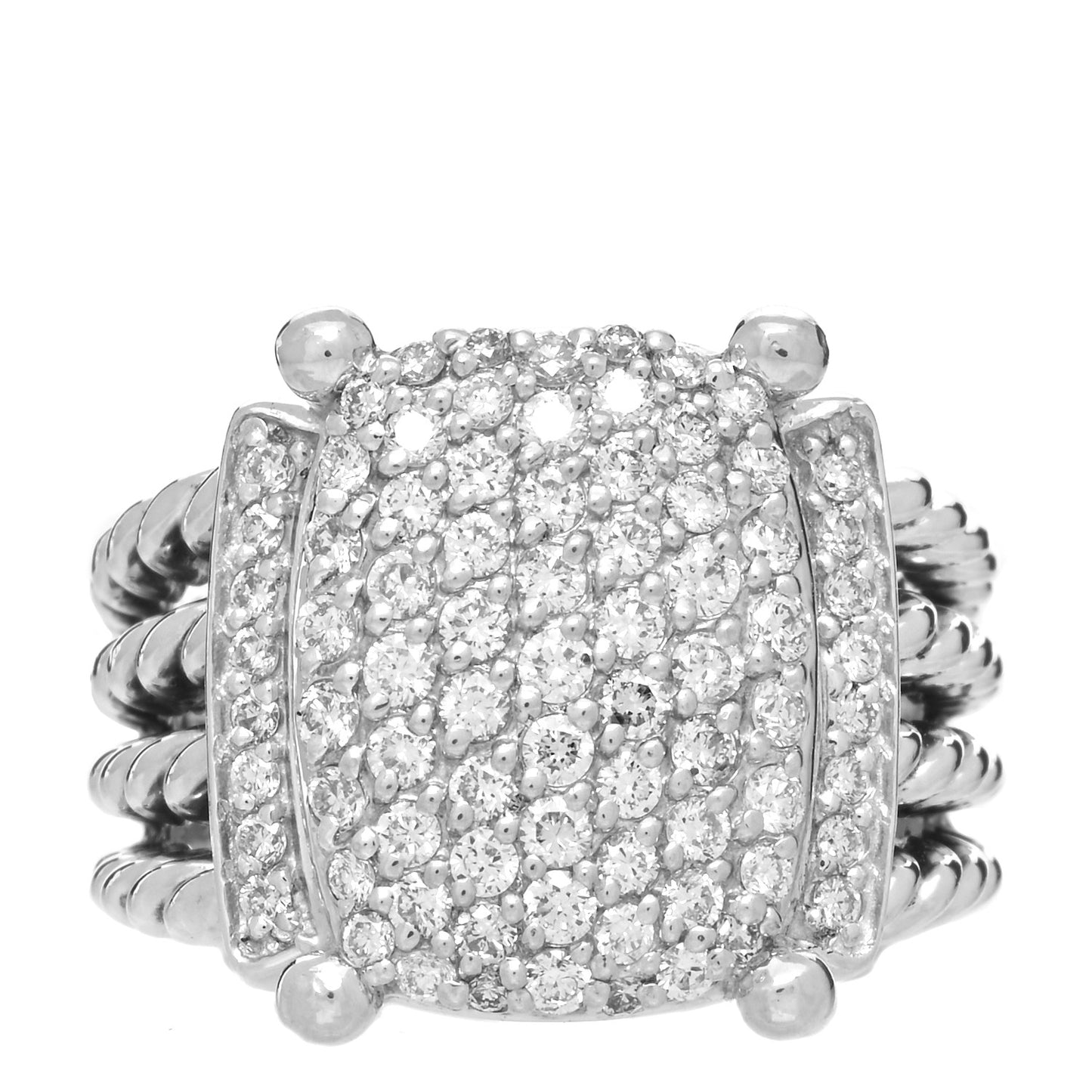 Sterling Silver Diamond 16mm Wheaton Ring 54 6.75