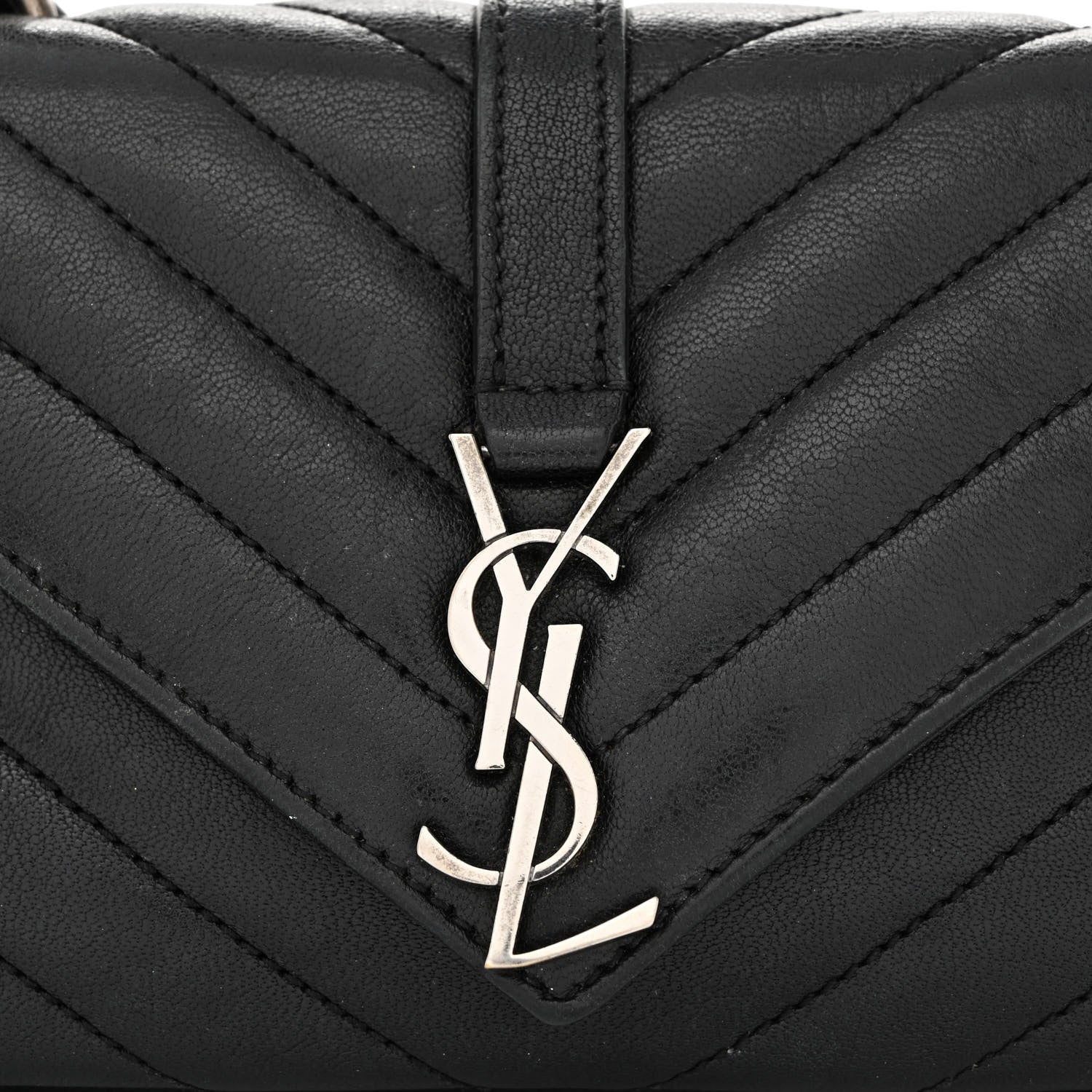 Saint Laurent Saint Laurent Chevron Shoulder Bag Black 10 of 14