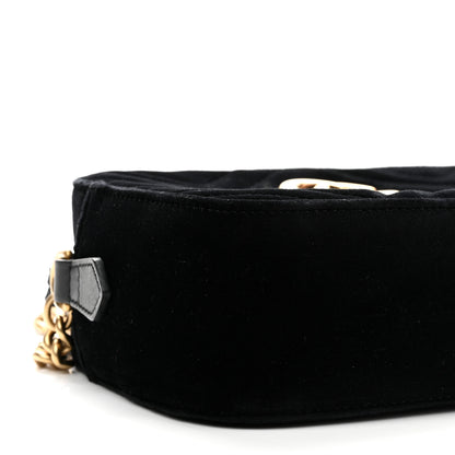 Gucci Velvet Matelasse Small GG Marmont Chain Shoulder Bag Black 9 of 11