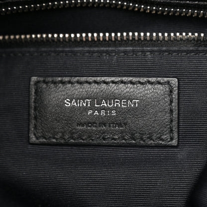 Saint Laurent Lambskin Quilted Medium Loulou Puffer Monogram Chain Satchel Black 6 of 13