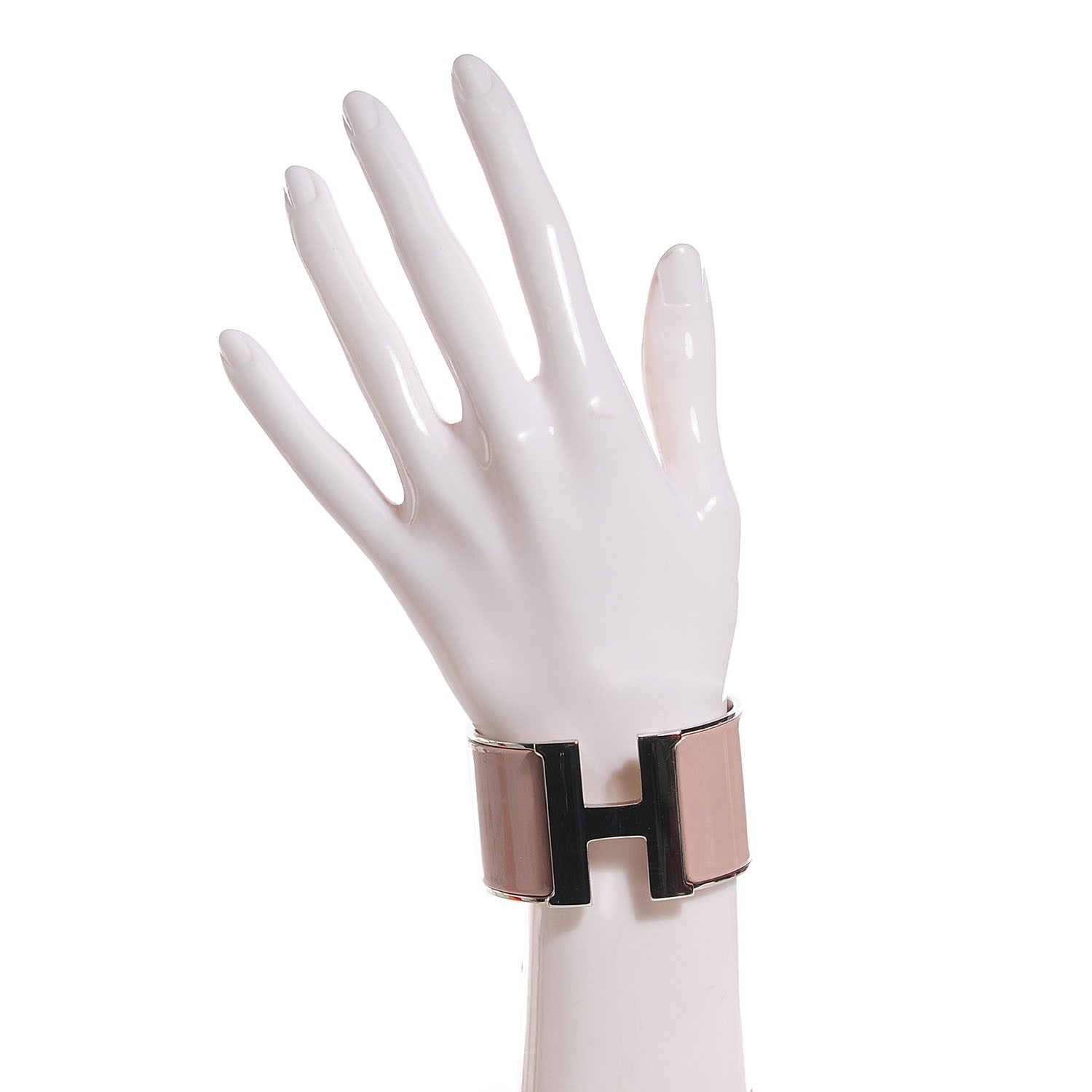 Hermes Enamel Extra Wide Clic Clac H Bracelet GM Rose Poudre 2 of 6