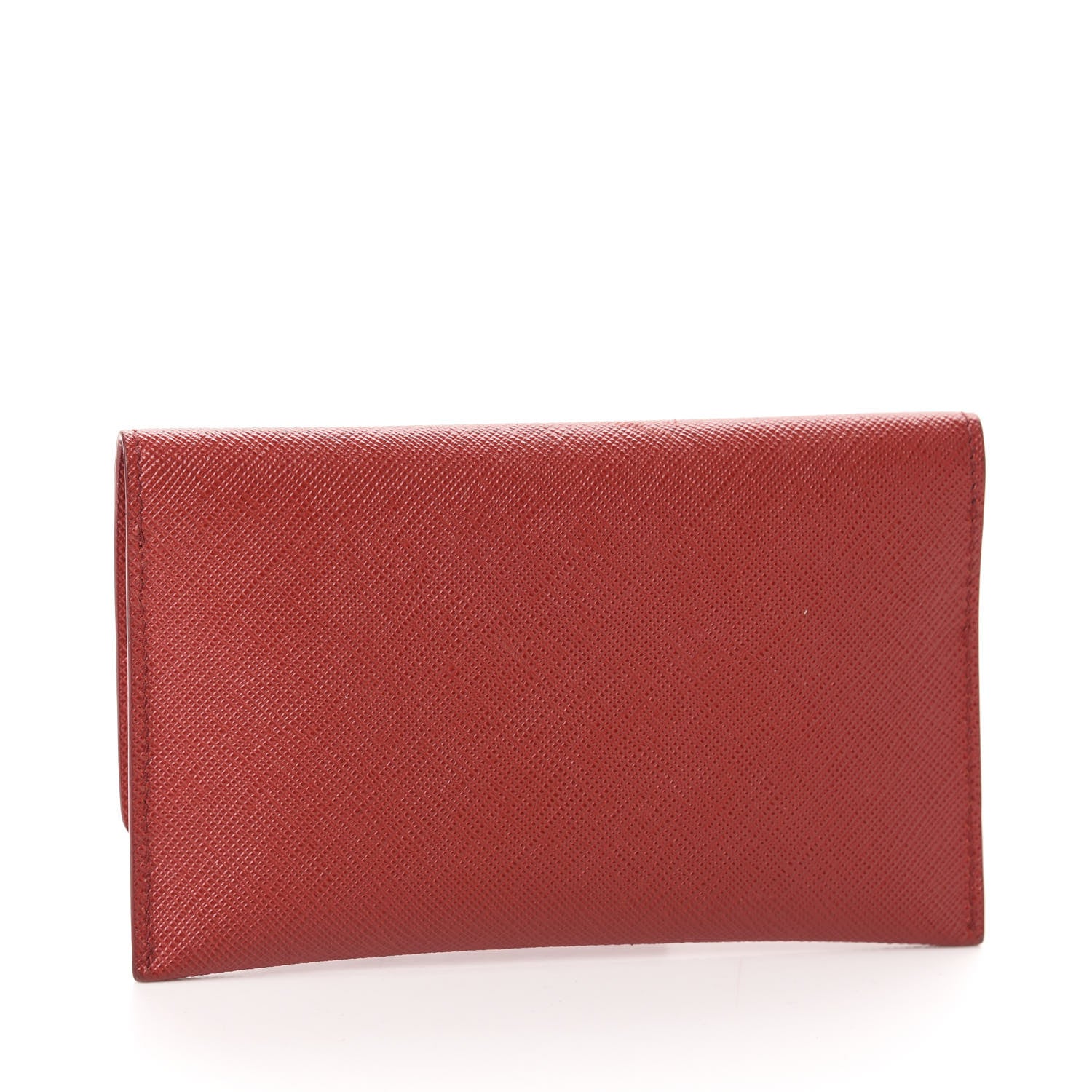 Prada Saffiano Metal Flap Card Holder Fuoco 4 of 8