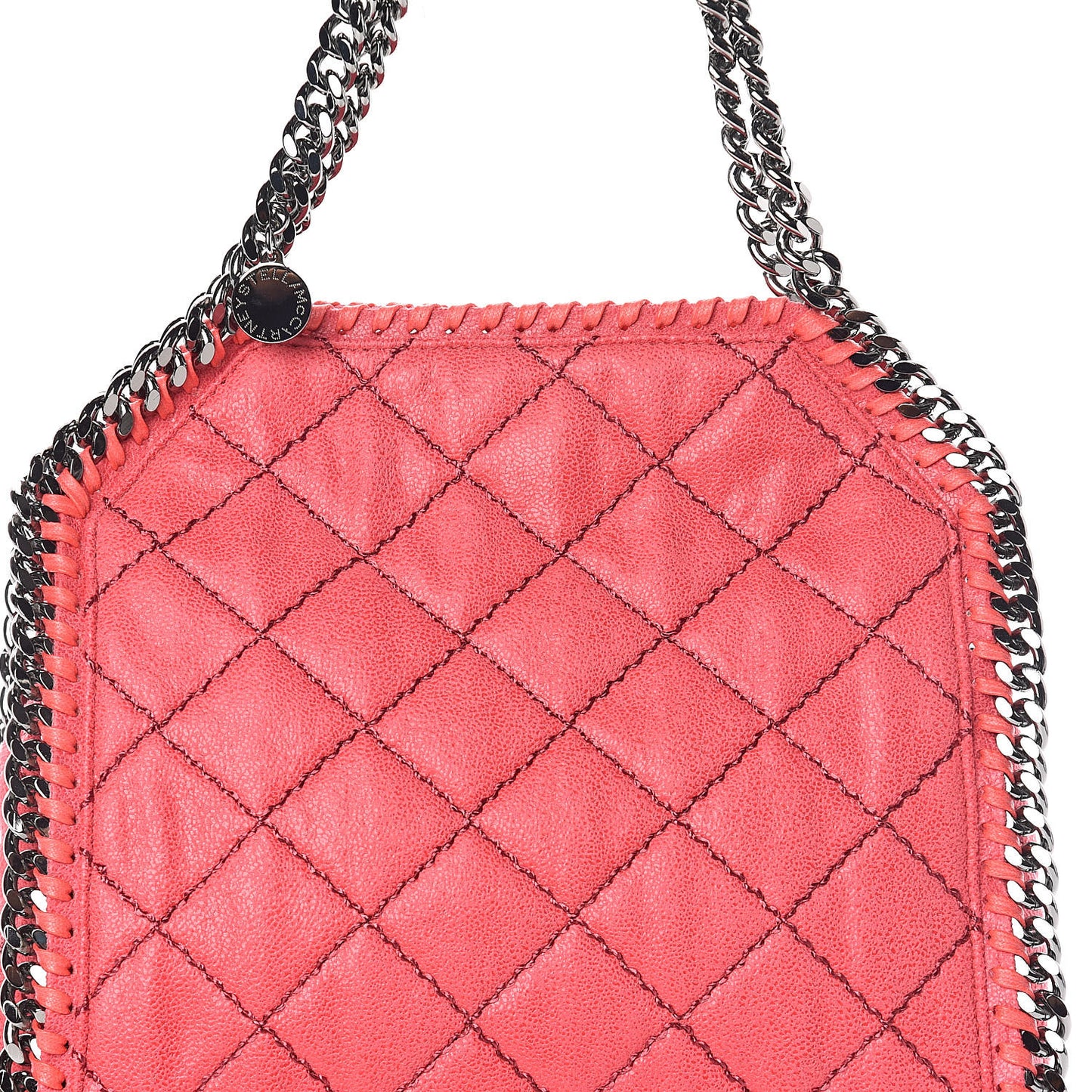 Shaggy Deer Quilted Mini Falabella Tote Pink Fluo
