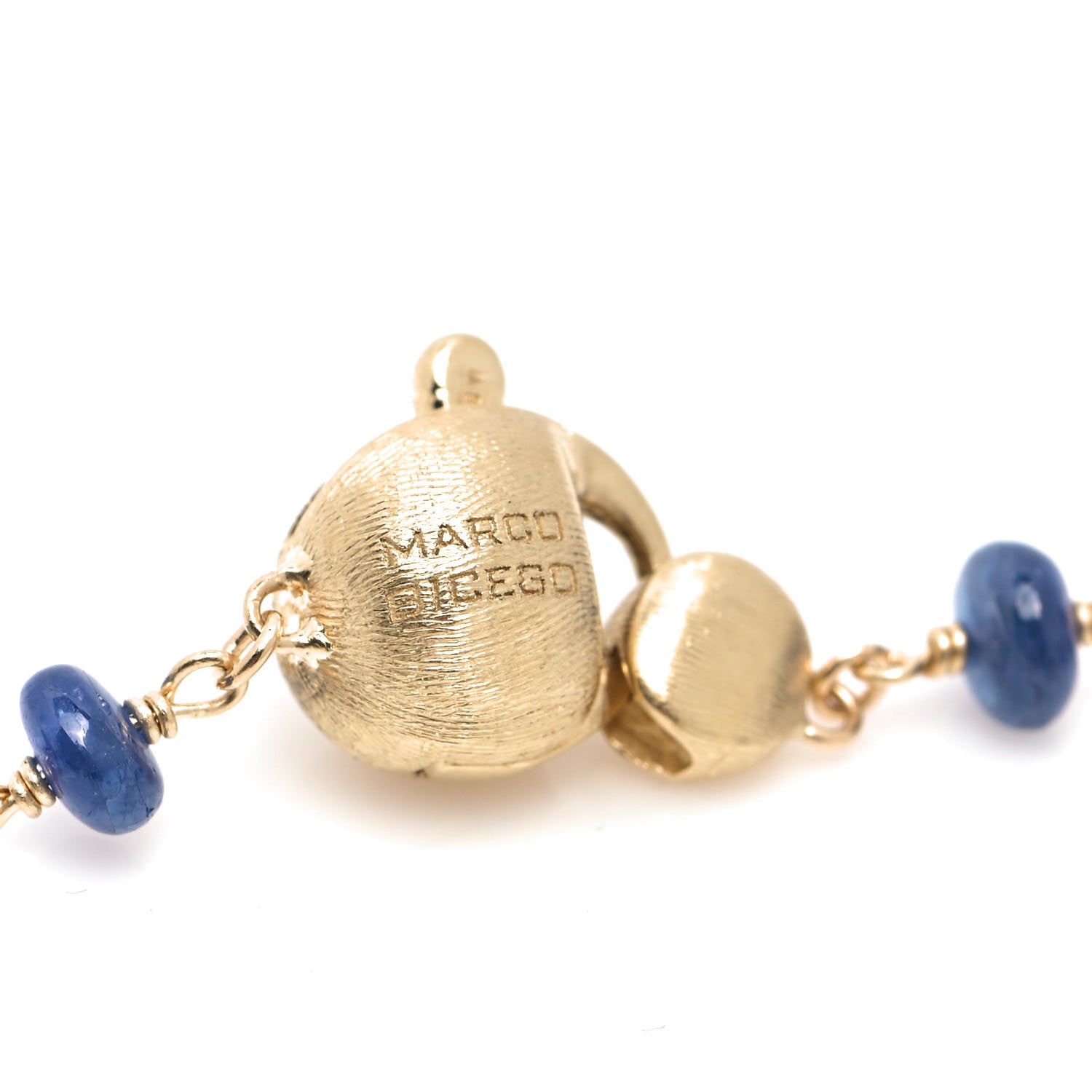 Marco Bicego 18K Yellow Gold Blue Sapphire Africa Bracelet 3 of 5