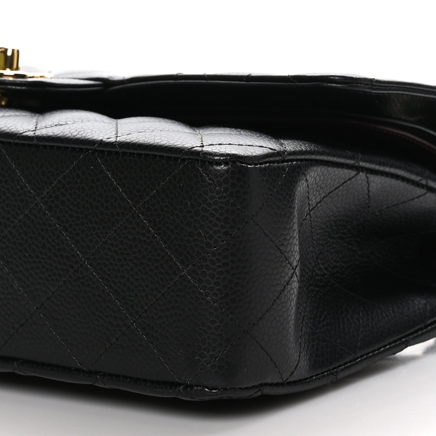 Caviar Quilted Medium Double Flap Black