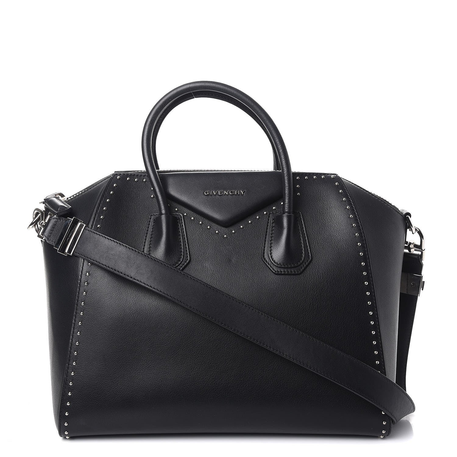 Givenchy Calfskin Medium Studded Antigona Black 1 of 12