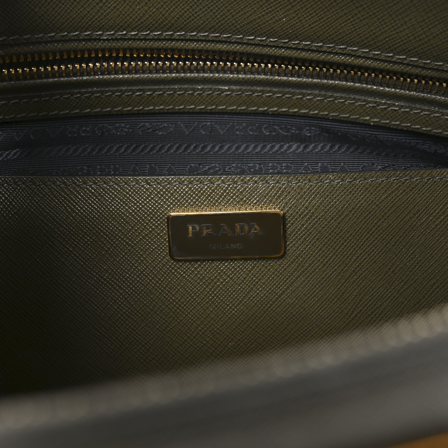 Prada Saffiano Medium Galleria Double Zip Tote Militare 6 of 9