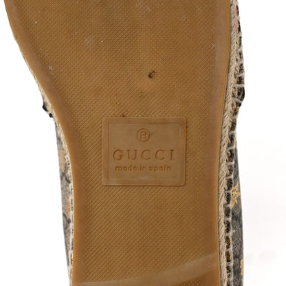 Gucci GG Supreme Monogram Bees Espadrille Flats 38.5 Beige Ebony Oro Black 6 of 9