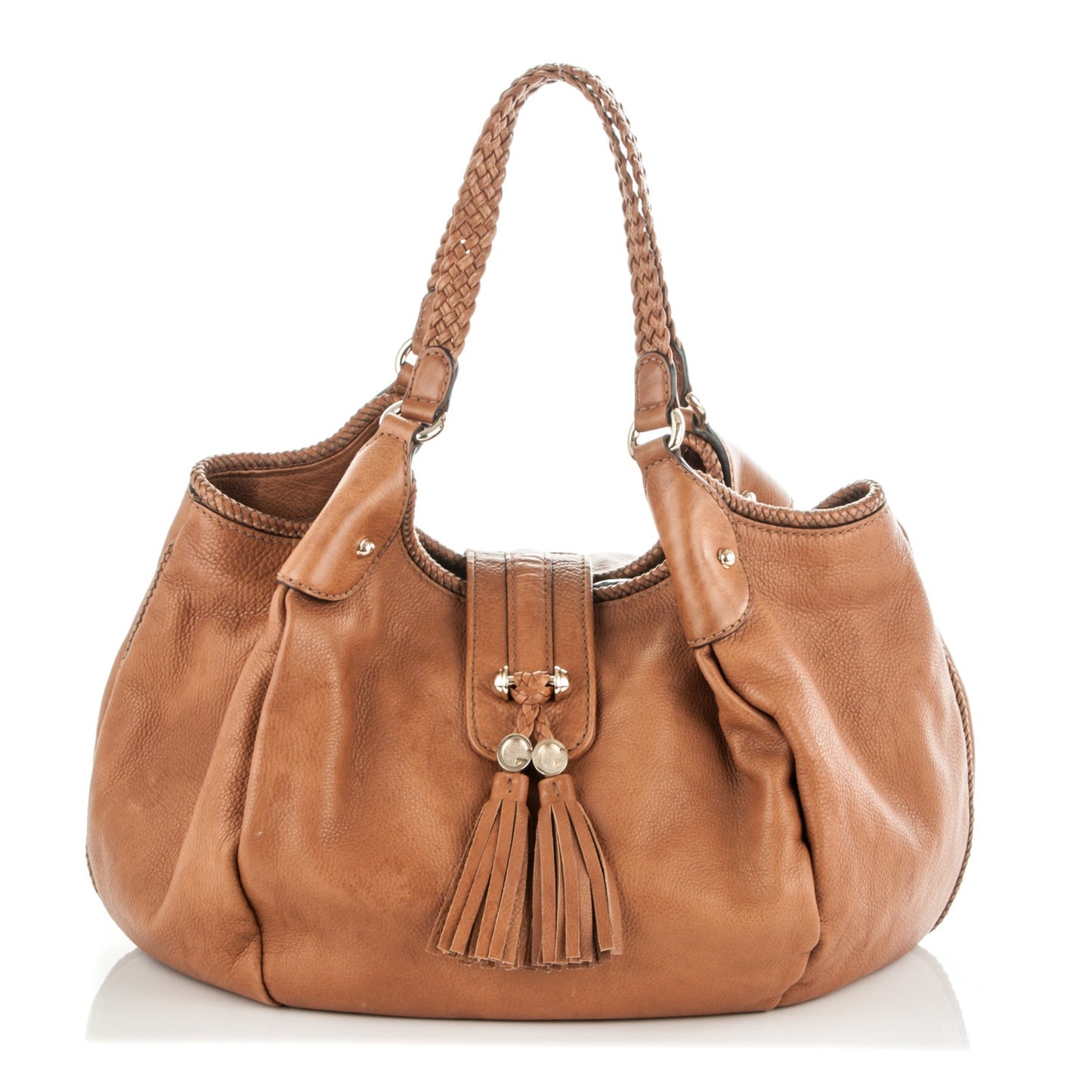 Pebbled Calfskin Medium Marrakech Shoulder Bag Camel