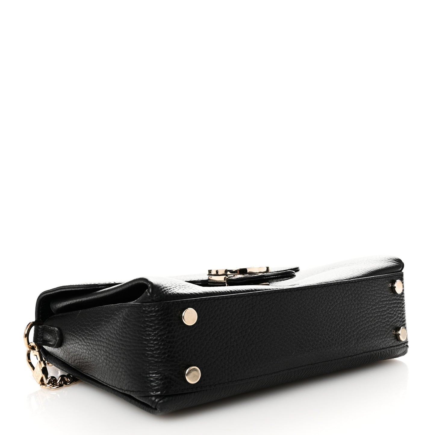 Dollar Calfskin Interlocking G Top Handle Shoulder Bag Black