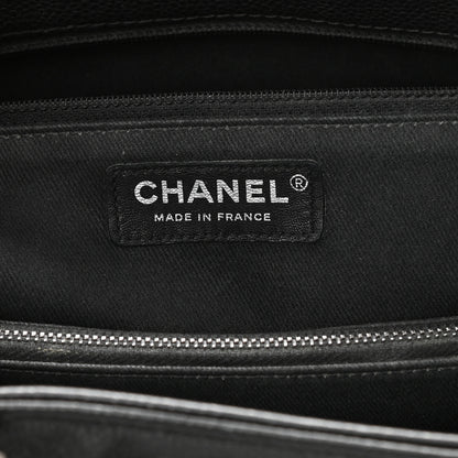 Chanel Grained Calfskin Woven Chain Medium Shopping Tote Black 6 of 11