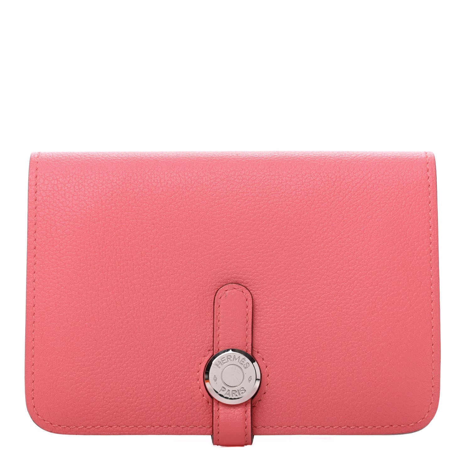 Hermes Evercolor Dogon Compact Wallet Rose Azalee 1 of 9