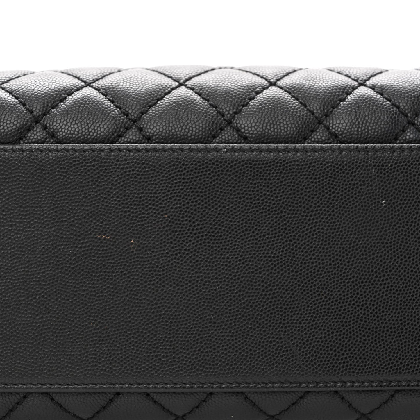 Caviar Lizard Quilted Medium Coco Handle Flap Black
