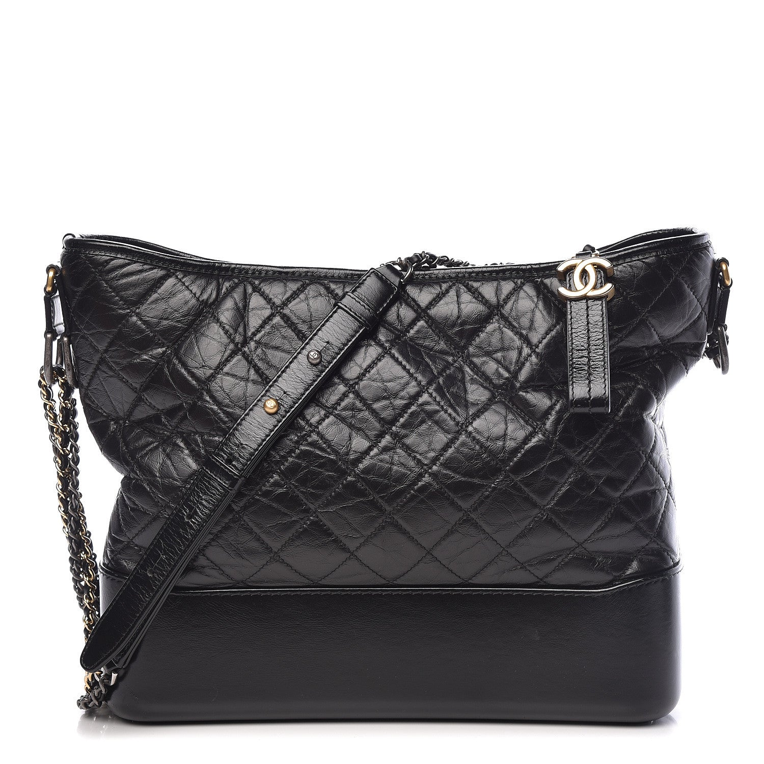Chanel Aged Calfskin Quilted Large Gabrielle Hobo Black 1 of 18