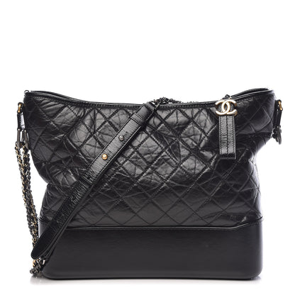 Chanel Aged Calfskin Quilted Large Gabrielle Hobo Black 1 of 18