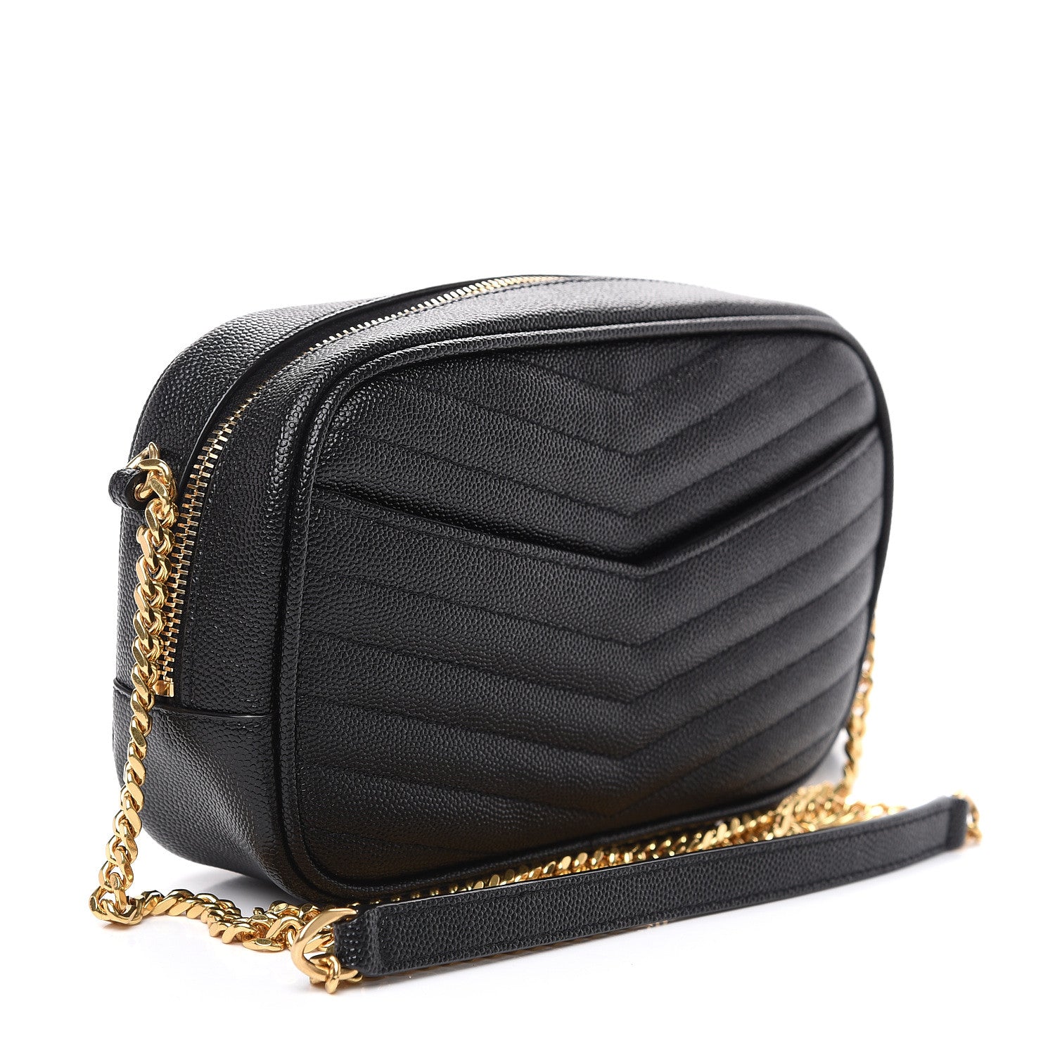 Saint Laurent Grain De Poudre Matelasse Monogram Mini Lou Camera Bag Black 2 of 9