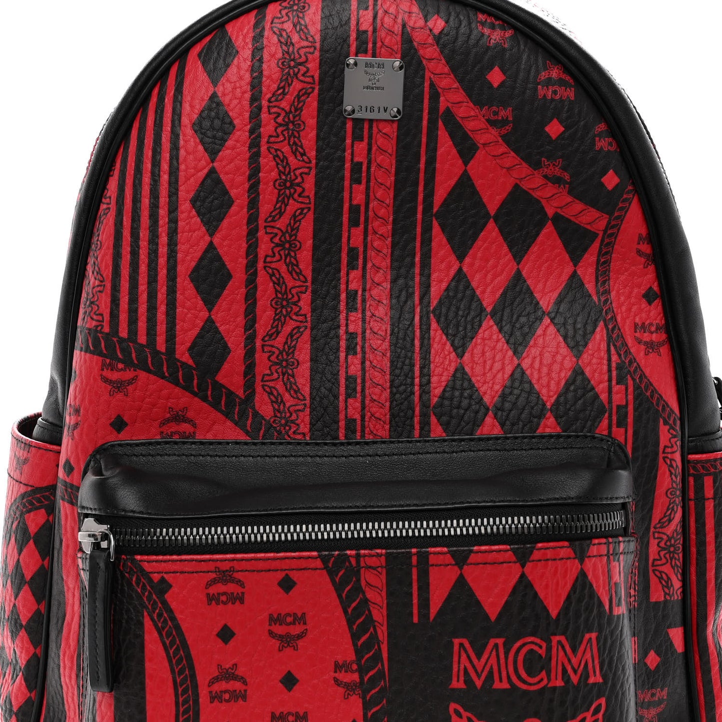 Visetos Baroque Print Medium Stark Backpack Black Red