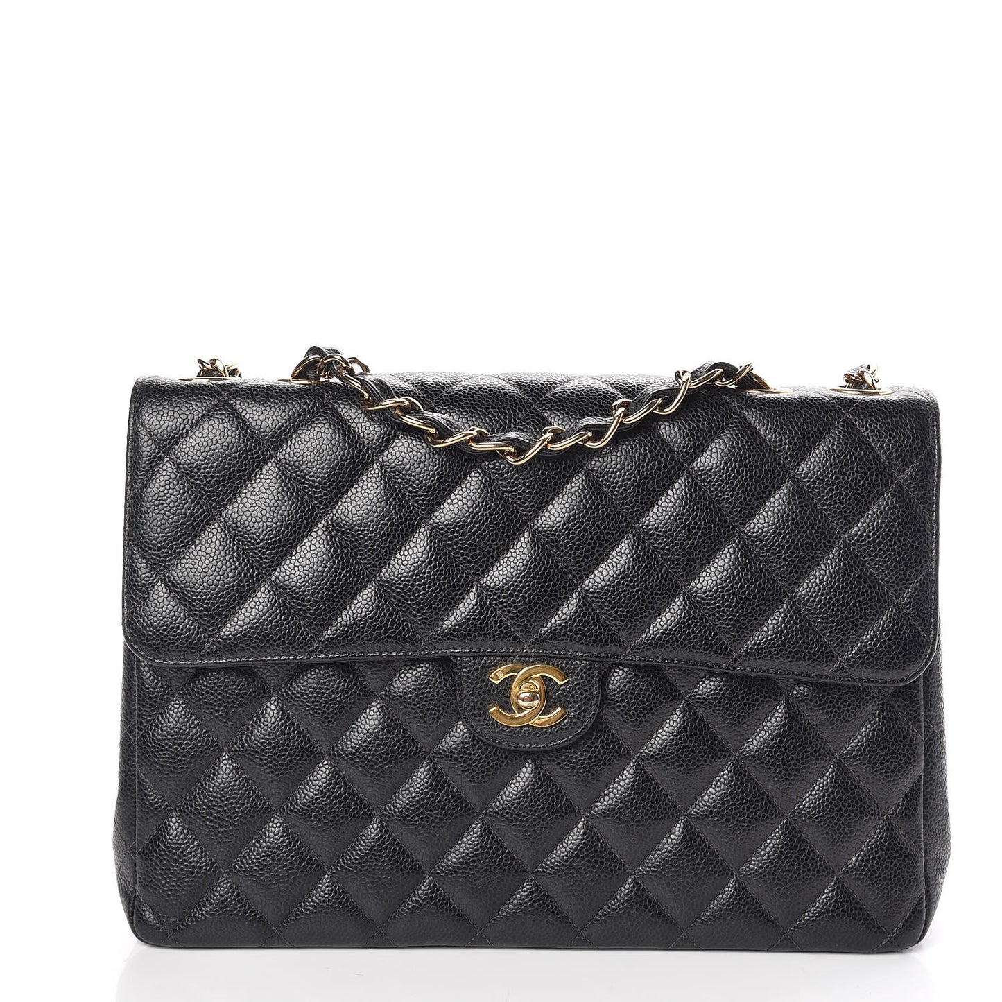 Caviar Quilted Jumbo Single Flap Black