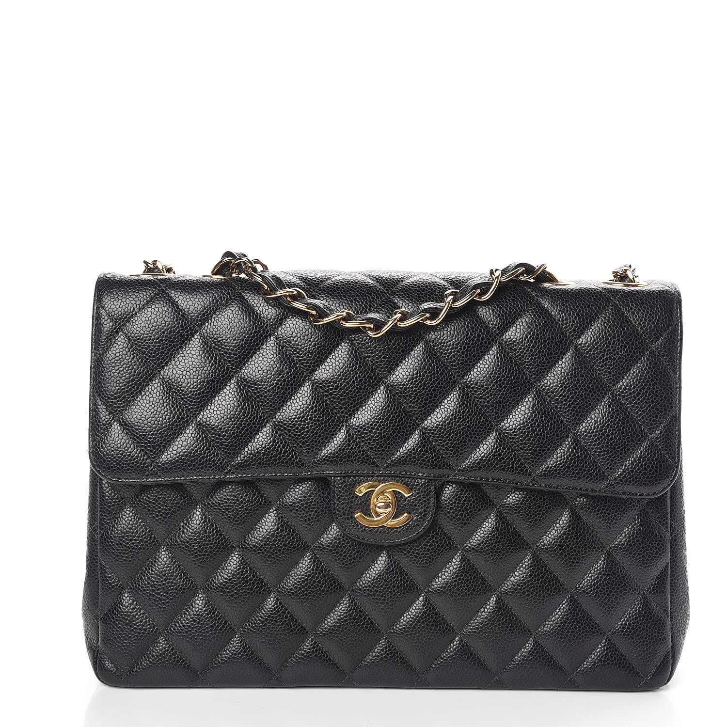Chanel Caviar Quilted Jumbo Single Flap Black 1 of 12