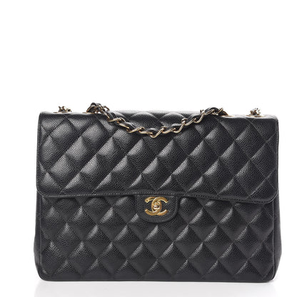 Chanel Caviar Quilted Jumbo Single Flap Black 1 of 12
