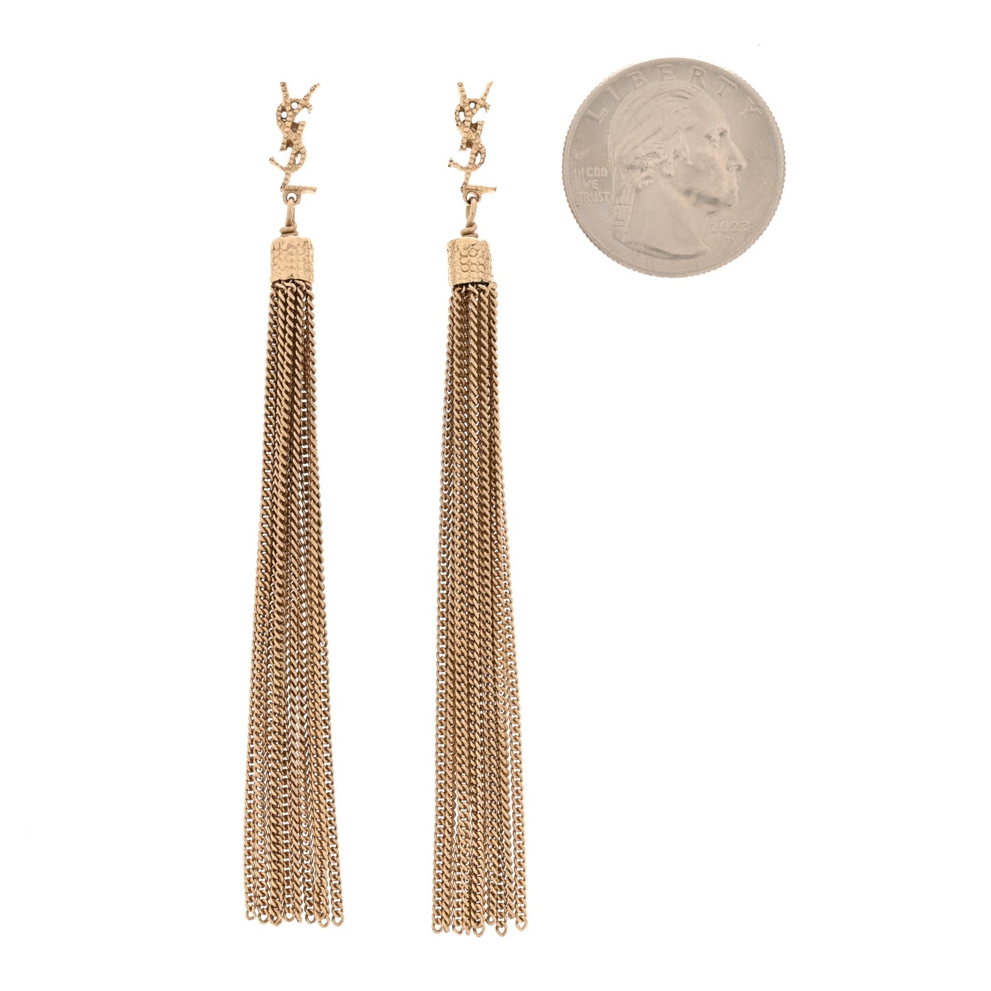 Metal Monogram Loulou Tassel Earrings Gold
