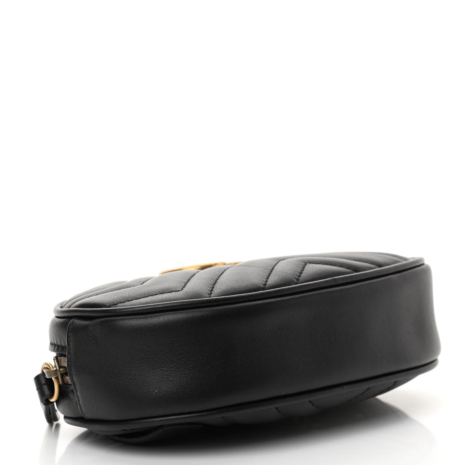 Gucci Calfskin Matelasse GG Marmont Belt Bag 85 34 Black 3 of 11