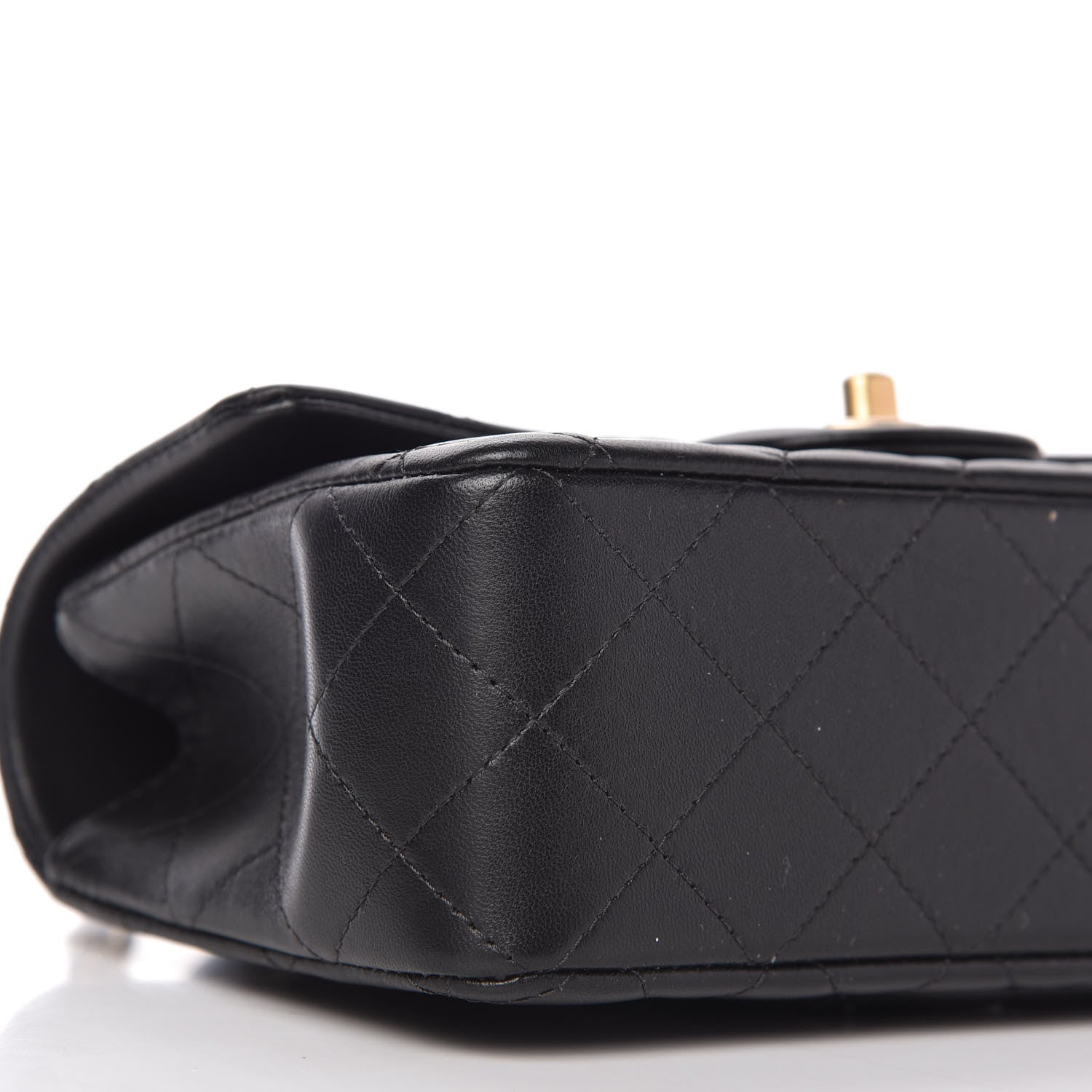 Chanel Lambskin Quilted Mini Top Handle Rectangular Flap Black 6 of 11