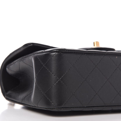 Chanel Lambskin Quilted Mini Top Handle Rectangular Flap Black 6 of 11