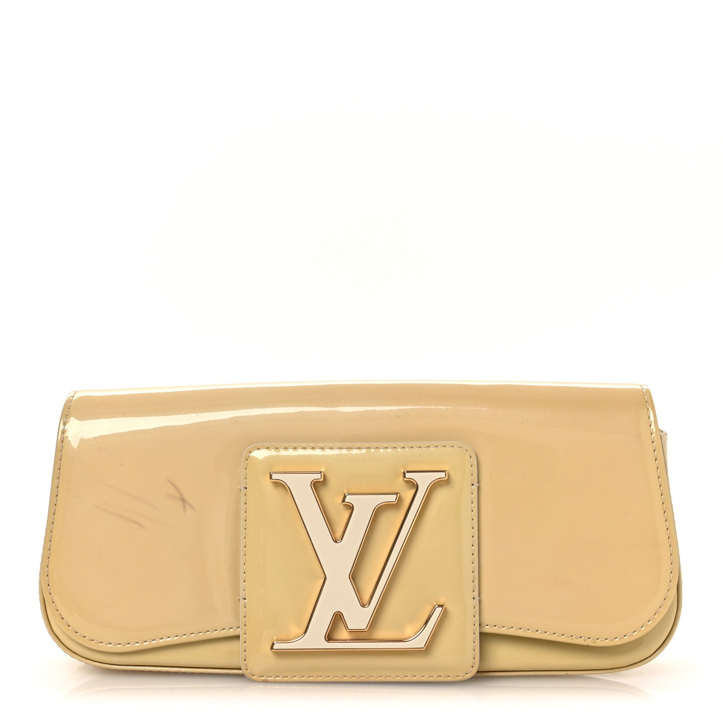 Patent Sobe Clutch Beige Poudre