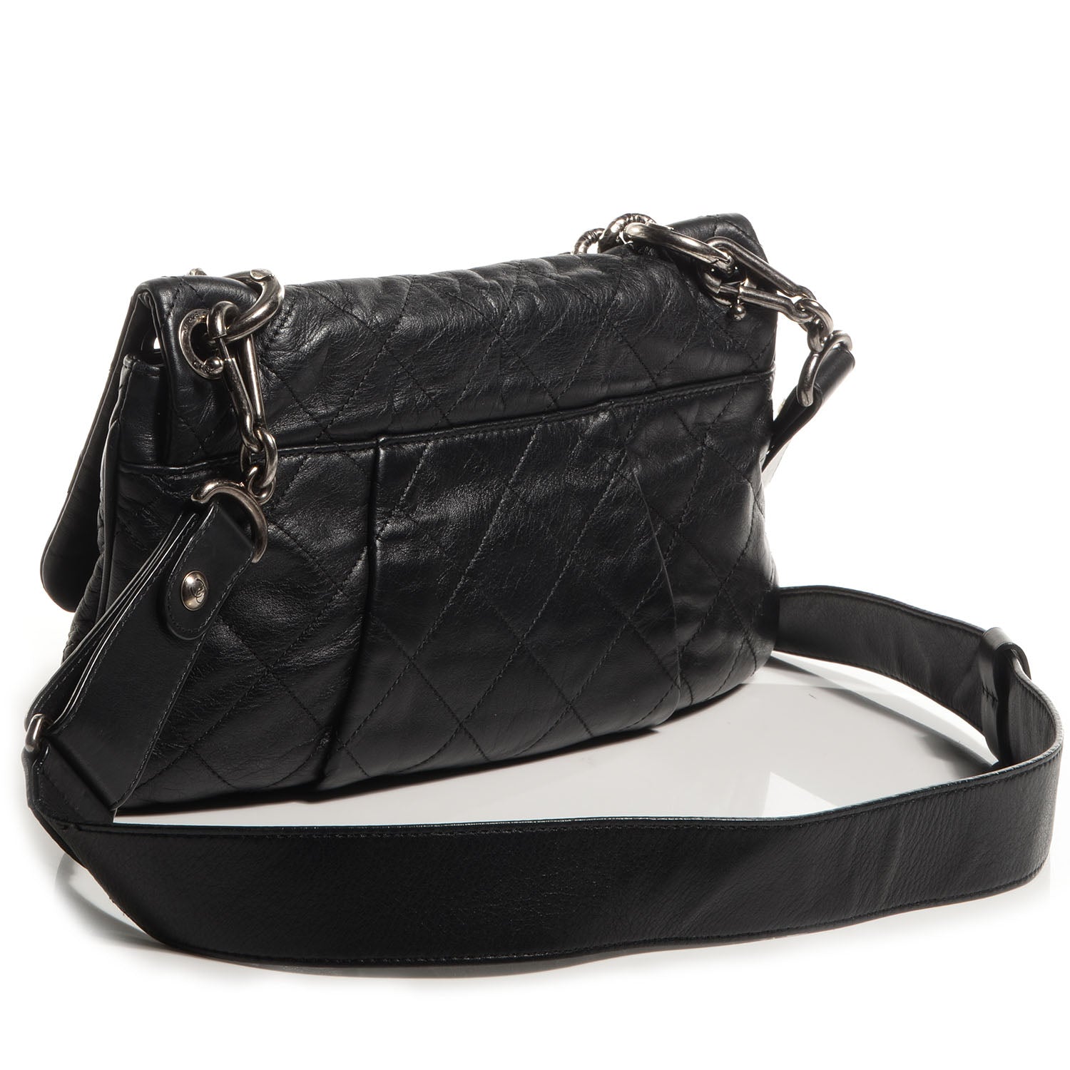 Chanel Calfskin Coco Pleats Large Messenger Flap Black 3 of 9
