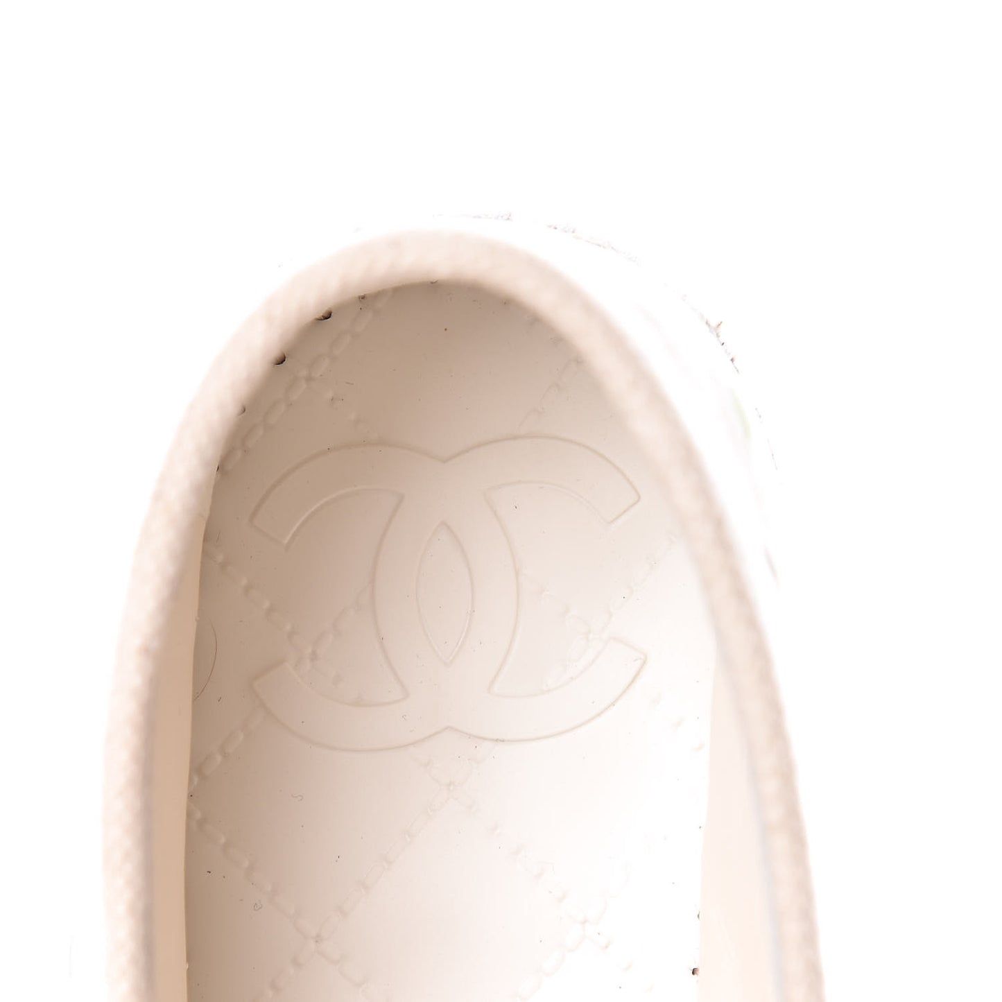 PVC Tweed CC Espadrilles 37 Coral White Transparent