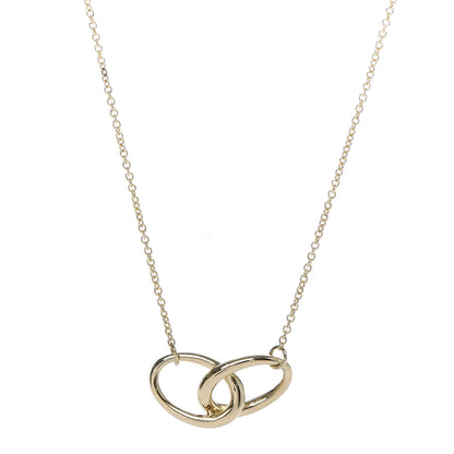 Tiffany 18K Yellow Gold Elsa Peretti Interlocking Ovals Pendant Necklace 4 of 7